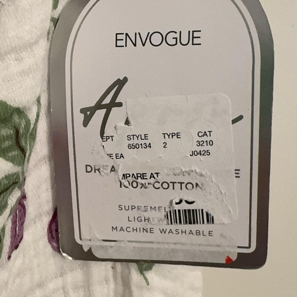 En Vogue Crossback Apron Adult One Size White Fig Fruit Cotton Gauze Kitchen NWT - Picture 4 of 7